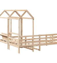 Tagesbett und Bank mit Dach 80x200 cm Kiefernholz