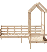 Tagesbett und Bank mit Dach 90x190 cm Kiefernholz