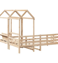 Tagesbett und Bank mit Dach 90x190 cm Kiefernholz