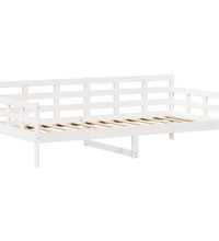 Tagesbett und Bank mit Dach Weiß 90x190 cm Kiefernholz