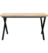 Couchtisch X-Gestell 80x80x45,5cm Massivholz Kiefer & Gusseisen