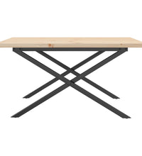 Couchtisch X-Gestell 80x80x45,5cm Massivholz Kiefer & Gusseisen