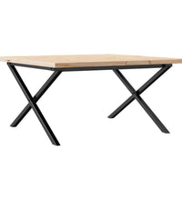 Couchtisch X-Gestell 80x80x45,5cm Massivholz Kiefer & Gusseisen