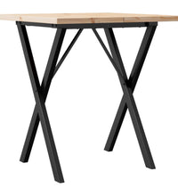 Esstisch X-Gestell 70x70x75,5cm Massivholz Kiefer und Gusseisen
