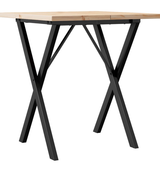 Esstisch X-Gestell 70x70x75,5cm Massivholz Kiefer und Gusseisen
