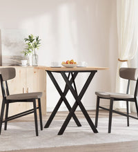 Esstisch X-Gestell 70x70x75,5cm Massivholz Kiefer und Gusseisen