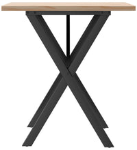 Esstisch X-Gestell 70x70x75,5cm Massivholz Kiefer und Gusseisen