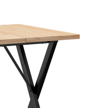 Esstisch X-Gestell 70x70x75,5cm Massivholz Kiefer und Gusseisen