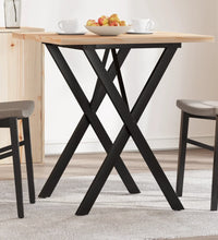 Esstisch X-Gestell 70x70x75,5cm Massivholz Kiefer und Gusseisen