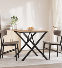 Esstisch X-Gestell 80x80x75,5 cm Massivholz Kiefer & Gusseisen