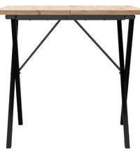 Esstisch X-Gestell 80x80x75,5 cm Massivholz Kiefer & Gusseisen