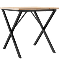 Esstisch X-Gestell 80x80x75,5 cm Massivholz Kiefer & Gusseisen