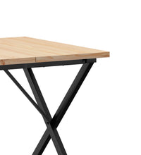 Esstisch X-Gestell 80x80x75,5 cm Massivholz Kiefer & Gusseisen
