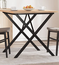 Esstisch X-Gestell 80x80x75,5 cm Massivholz Kiefer & Gusseisen