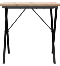 Esstisch X-Gestell 90x90x75,5 Massivholz Kiefer und Gusseisen