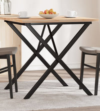 Esstisch X-Gestell 90x90x75,5 Massivholz Kiefer und Gusseisen