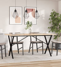 Esstisch X-Gestell 140x80x75,5 cm Massivholz Kiefer & Gusseisen