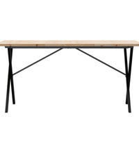 Esstisch X-Gestell 140x80x75,5 cm Massivholz Kiefer & Gusseisen