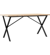 Esstisch X-Gestell 140x80x75,5 cm Massivholz Kiefer & Gusseisen