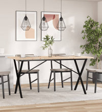 Esstisch X-Gestell 160x80x75,5 cm Massivholz Kiefer & Gusseisen