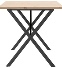 Esstisch X-Gestell 160x80x75,5 cm Massivholz Kiefer & Gusseisen