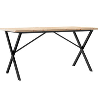 Esstisch X-Gestell 160x80x75,5 cm Massivholz Kiefer & Gusseisen