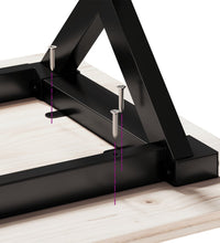 Esstisch X-Gestell 160x80x75,5 cm Massivholz Kiefer & Gusseisen