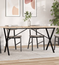 Esstisch X-Gestell 160x80x75,5 cm Massivholz Kiefer & Gusseisen