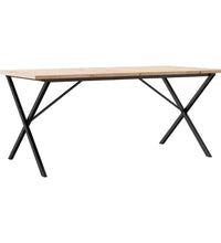Esstisch X-Gestell 180x90x75,5 cm Massivholz Kiefer & Gusseisen