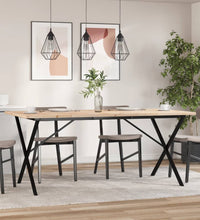 Esstisch X-Gestell 180x90x75,5 cm Massivholz Kiefer & Gusseisen