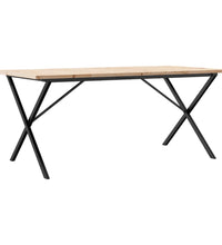 Esstisch X-Gestell 180x90x75,5 cm Massivholz Kiefer & Gusseisen