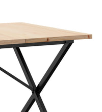 Esstisch X-Gestell 180x90x75,5 cm Massivholz Kiefer & Gusseisen