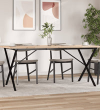 Esstisch X-Gestell 180x90x75,5 cm Massivholz Kiefer & Gusseisen