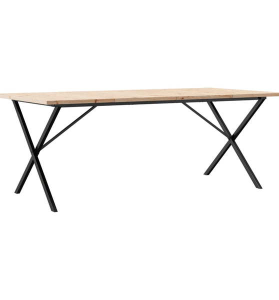 Esstisch X-Gestell 200x100x75,5cm Massivholz Kiefer & Gusseisen