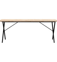 Esstisch X-Gestell 200x100x75,5cm Massivholz Kiefer & Gusseisen