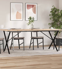 Esstisch X-Gestell 200x100x75,5cm Massivholz Kiefer & Gusseisen