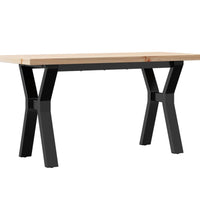 Couchtisch Y-Gestell 90x40x45,5cm Massivholz Kiefer & Gusseisen