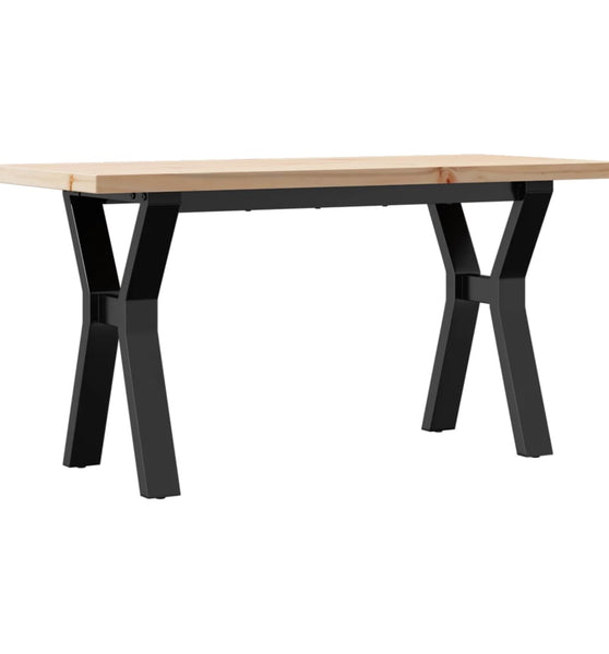 Couchtisch Y-Gestell 90x40x45,5cm Massivholz Kiefer & Gusseisen