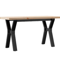 Couchtisch Y-Gestell 90x40x45,5cm Massivholz Kiefer & Gusseisen