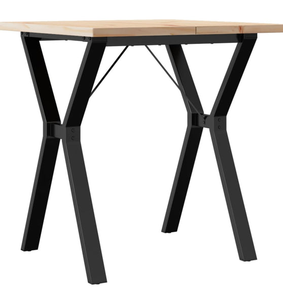 Esstisch Y-Gestell 70x70x75,5 cm Massivholz Kiefer & Gusseisen