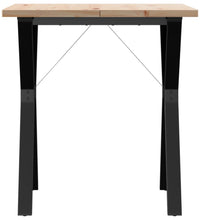 Esstisch Y-Gestell 70x70x75,5 cm Massivholz Kiefer & Gusseisen