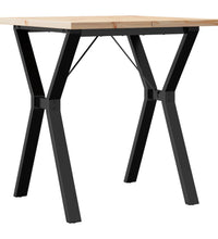 Esstisch Y-Gestell 70x70x75,5 cm Massivholz Kiefer & Gusseisen