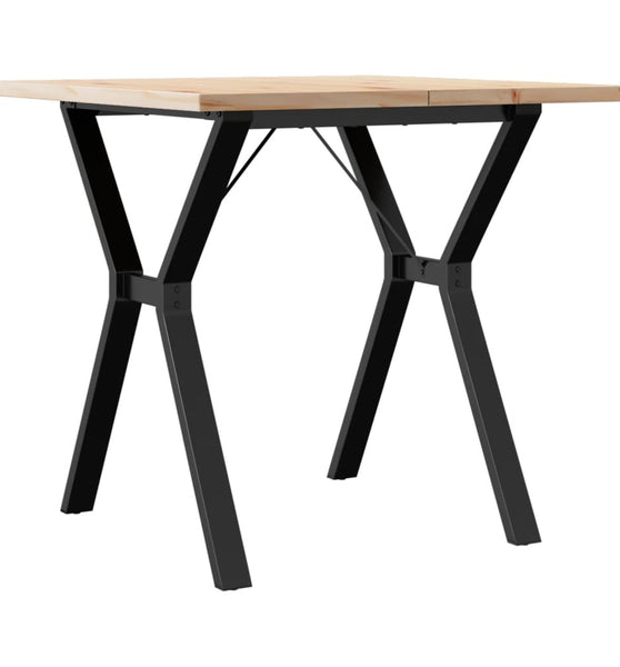 Esstisch Y-Gestell 80x80x75,5 cm Massivholz Kiefer & Gusseisen
