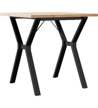 Esstisch Y-Gestell 80x80x75,5 cm Massivholz Kiefer & Gusseisen