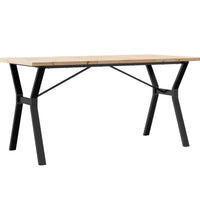 Esstisch Y-Gestell 140x80x75,5 cm Massivholz Kiefer & Gusseisen