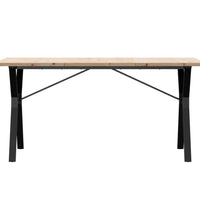 Esstisch Y-Gestell 160x80x75,5 cm Massivholz Kiefer & Gusseisen