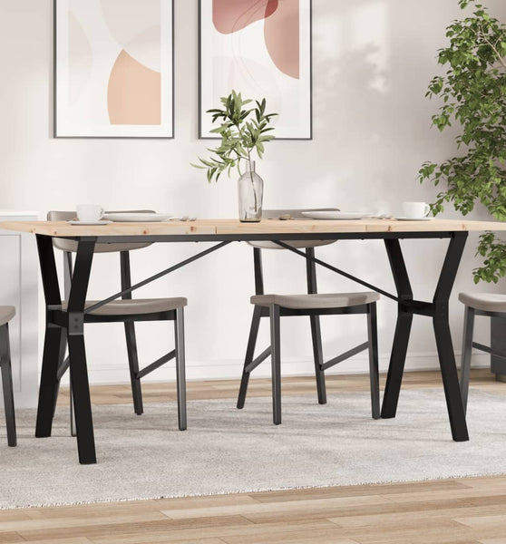 Esstisch Y-Gestell 160x80x75,5 cm Massivholz Kiefer & Gusseisen