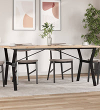 Esstisch Y-Gestell 180x90x75,5 cm Massivholz Kiefer & Gusseisen