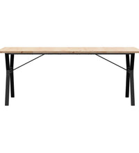 Esstisch Y-Gestell 200x100x75,5cm Massivholz Kiefer & Gusseisen