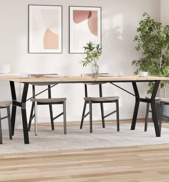 Esstisch Y-Gestell 200x100x75,5cm Massivholz Kiefer & Gusseisen